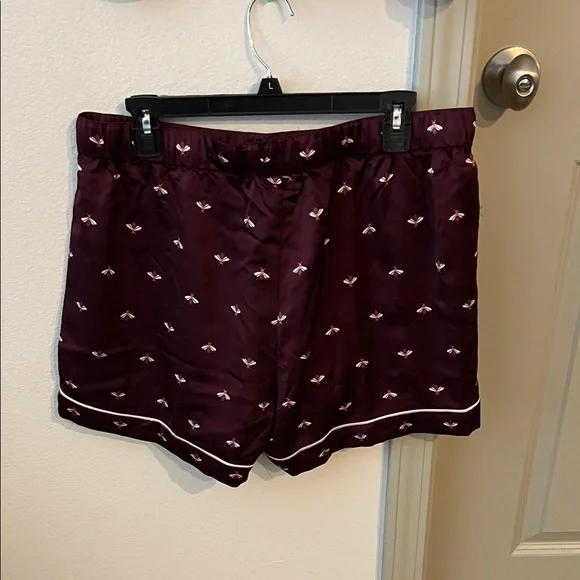 Ann Taylor Plum Pajama Set with White Accents - Picture 8 of 9